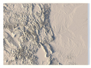 Colorado Map Topographic STL Model 3D प्रिंट मॉडल