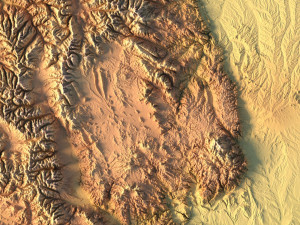 Colorado Map Topographic STL Model 3D प्रिंट मॉडल