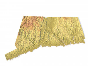 Connecticut Topographic Map STL Model Modèles 3D en vedette