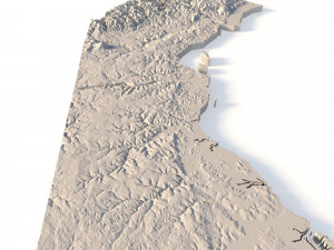 Topographic Map Delaware STL Model 3D-printmodel