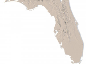 Florida Topographic Map STL Model 3D प्रिंट मॉडल