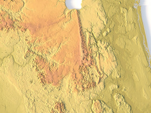 Florida Topographic Map STL Model 3D प्रिंट मॉडल