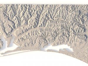 Florida Topographic Map STL Model 3D प्रिंट मॉडल