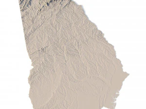Topographic Map of Georgia USA STL Model 3D Print Model