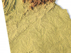 Topographic Map of Georgia USA STL Model 3D Print Model