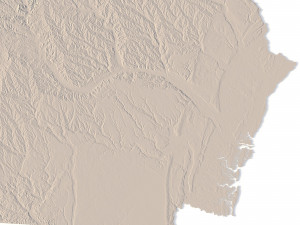 Topographic Map of Georgia USA STL Model 3D Baskı Modeli