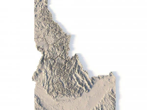 Idaho Topographic Map STL Model 3D Print Model