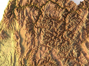 Idaho Topographic Map STL Model 3D Print Model