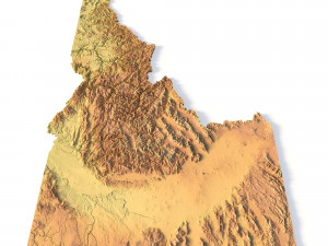 Idaho Topographic Map STL Model 3D-printmodel