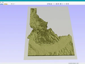 Idaho Topographic Map STL Model 3D Print Model