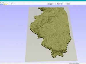 Illinois Topographic Map STL Model 3D Print Model