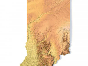 Modelo STL do mapa topogr&aacute;fico de Indiana Modelo de Impressão 3D