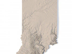 Indiana Topographic Map STL Model 3D Print Model