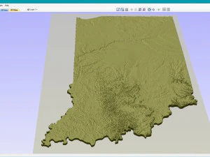 Indiana Topographic Map STL Model 3D Print Model
