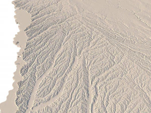 Iowa Topographic Map STL Model 3D Print Model