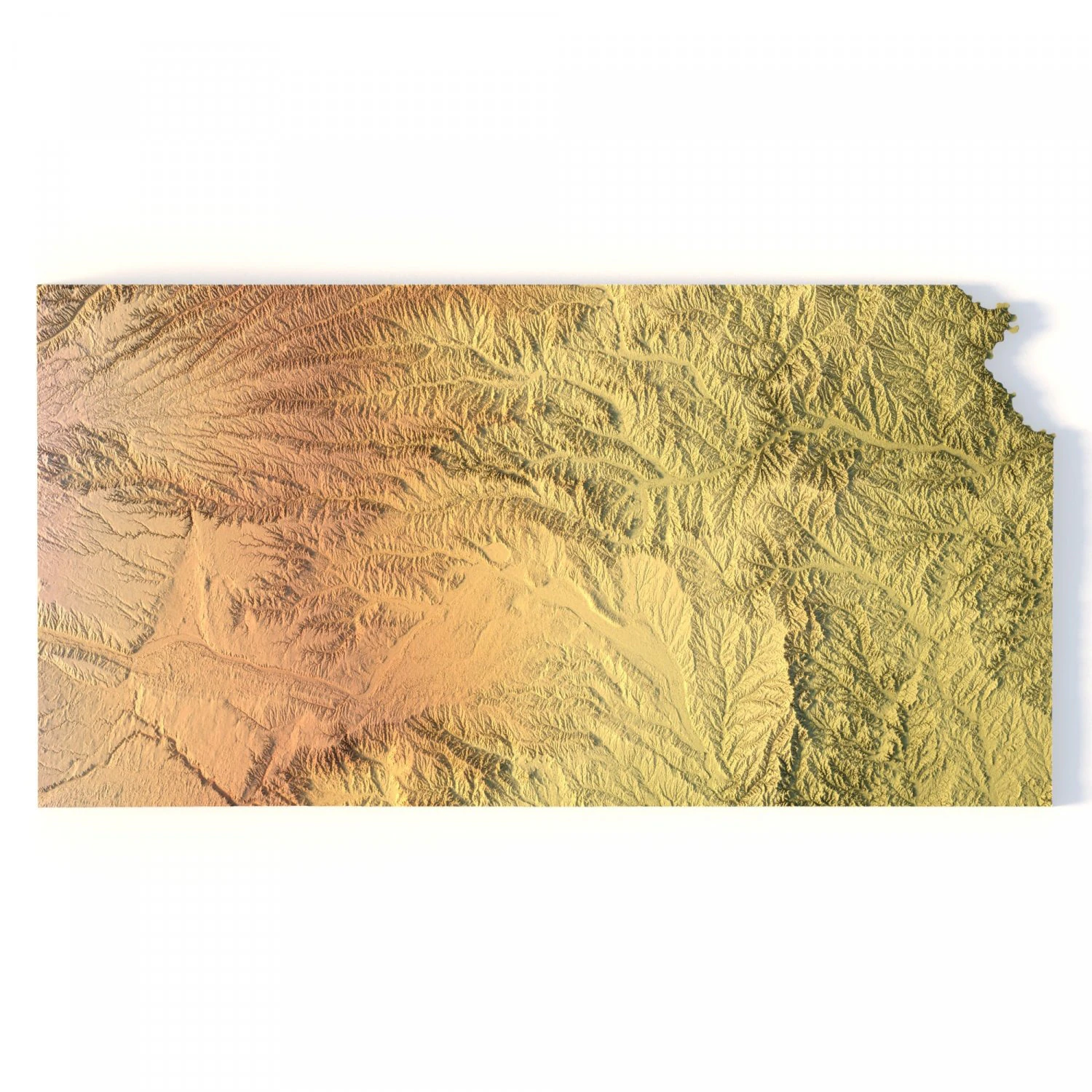 Kansas Topographic Map STL Model 3D Print Model .c4d .max .obj .3ds .fbx .stl .blend 