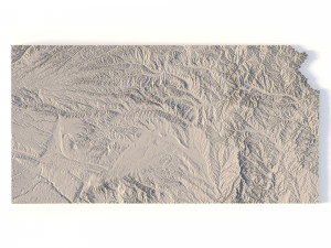 Kansas Topographic Map STL Model 3D Print Model