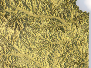 Kansas Topographic Map STL Model 3D Print Model