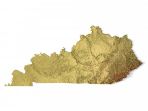 Modelo STL do mapa topogr&aacute;fico de Kentucky Modelo de Impressão 3D