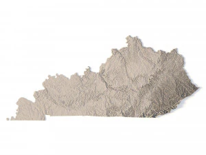 Kentucky Topographic Map STL Model 3D Print Model