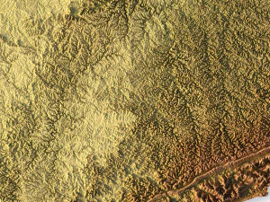 Kentucky Topographic Map STL Model 3D Print Model