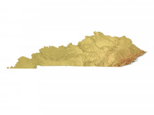 Kentucky Topographic Map STL Model 3D Print Model