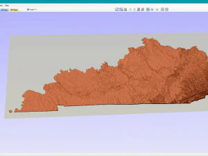 Kentucky Topographic Map STL Model 3D Print Model