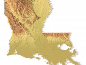 Lousiana Topographic Map STL Model 3D 프린트 모델