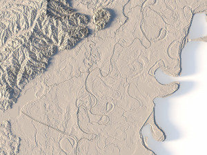 Lousiana Topographic Map STL Model Modèles 3D en vedette
