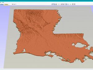Lousiana Topographic Map STL Model Modèles 3D en vedette