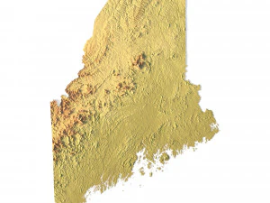 Modelo STL do mapa topogr&aacute;fico do Maine Modelo de Impressão 3D