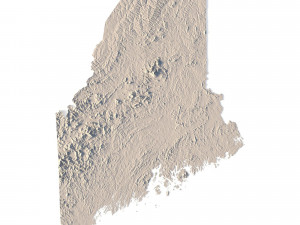Maine Topographic Map STL Model 3D Print Model