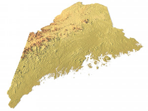 Maine Topographic Map STL Model 3D Print Model