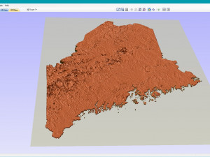 Maine Topographic Map STL Model 3D Print Model