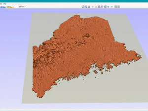 Maine Topographic Map STL Model 3D Print Model