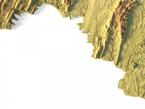 Maryland Topographic Map STL Model 3D Baskı Modeli