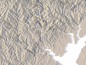 Maryland Topographic Map STL Model 3D Baskı Modeli