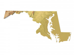 Maryland Topographic Map STL Model 3D Baskı Modeli