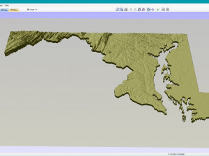 Maryland Topographic Map STL Model 3D Baskı Modeli