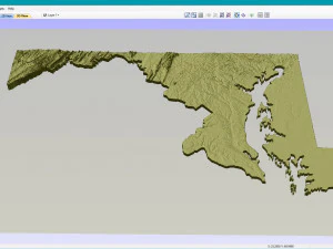 Maryland Topographic Map STL Model 3D Print Model