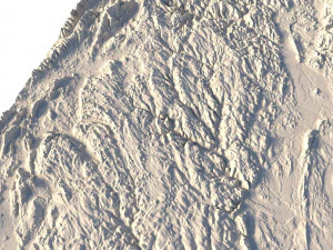 Massachusetts Topographic Map STL Model 3D Print Model
