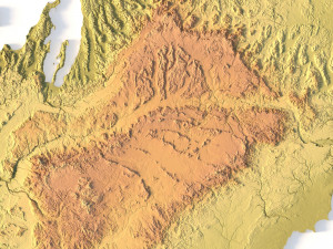 Michigan Topographic Map STL Model Model Cetak 3D