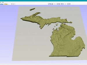 Michigan Topographic Map STL Model Model Cetak 3D