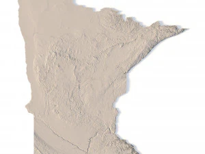 Minnesota Topographic Map STL Model 3D Print Model