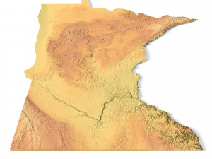 Minnesota Topographic Map STL Model 3D Print Model