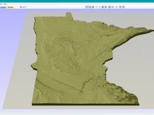 Minnesota Topographic Map STL Model 3D Print Model