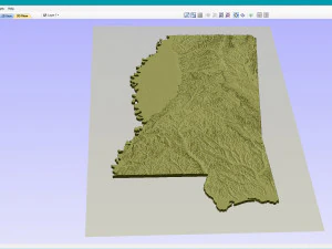 Mississippi Topographic Map STL Model 3D Print Model