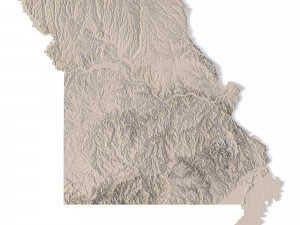 Missouri Topographic Map STL Model 3D Принт Модель
