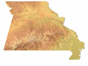 Missouri Topographic Map STL Model 3D Принт Модель