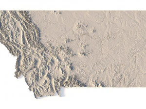 Montana Topographic Map STL Model 3D Print Model